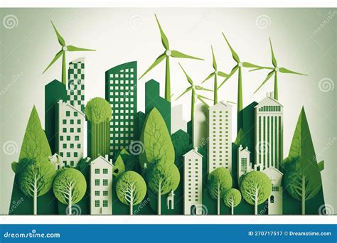 Environmental Friendly Green City With Sustainable Energy Conservation