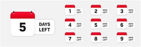 Cuenta atrás de días para el conjunto de signos vectoriales para la