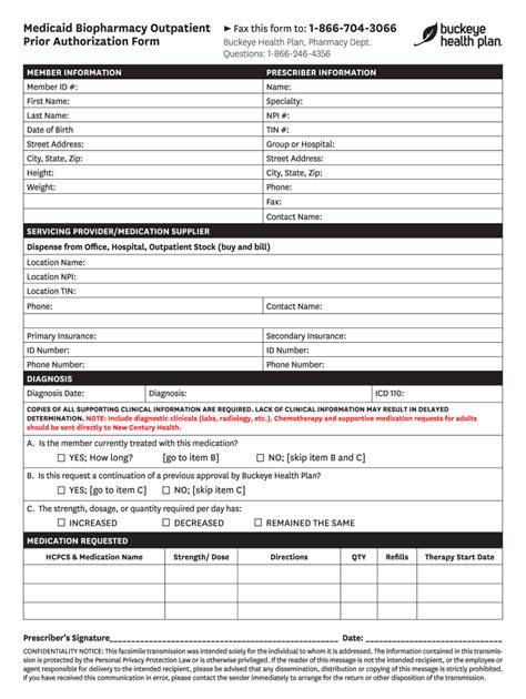 Fillable Online Medicaid Biopharmacy Outpatient Prior Authorization