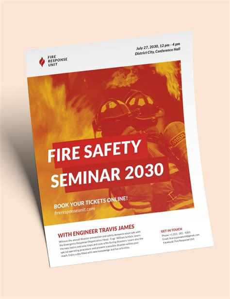 Fire Safety Flyer Template In Pages InDesign Publisher Illustrator