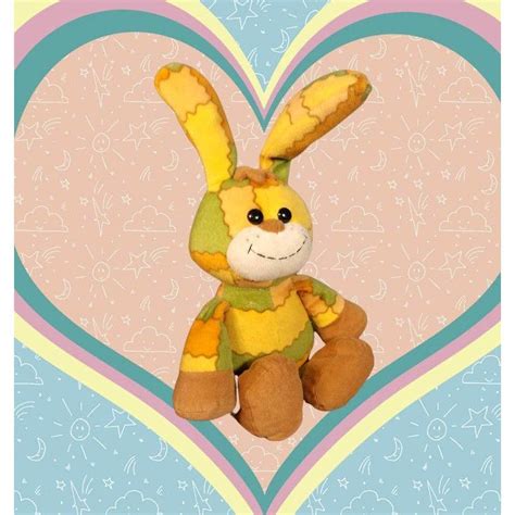 Rags The Rabbit Patch Patterned Bunny Stuffed Animal Plush Gund Threads