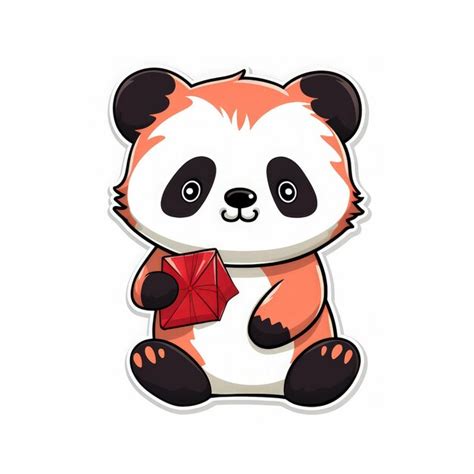 Premium Ai Image Adorable Cartoon Red Panda Sticker Image On White