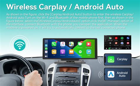 Hodozzy Sans Fil Carplay Car Radio Portable Inch Ips Cran