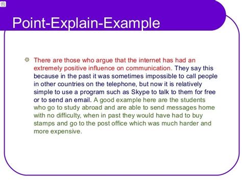 Point, explain, example