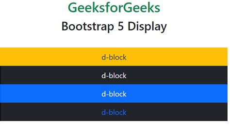 Bootstrap 5 Display - GeeksforGeeks