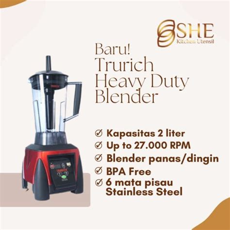 Promo Blender Heavy Duty Trurich Commercial Blender Hot Cold Blender Diskon Di Seller Mizota