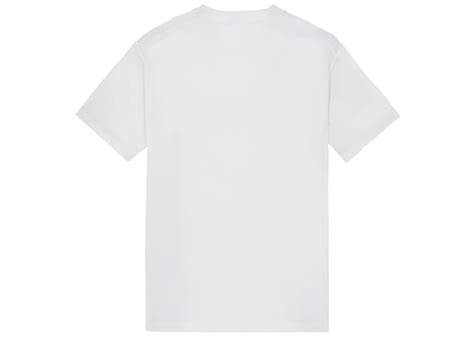 Stone Island 23757 Organic Cotton Fissato Effect T Shirt White Mens