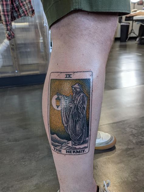 Hermit Tarot Card By Nori Lockhart Uptowntattoo Minneapolis Mn Rtattoo