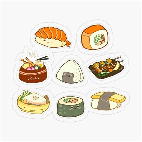 Delightful Japanese Food Stickers And Patterns