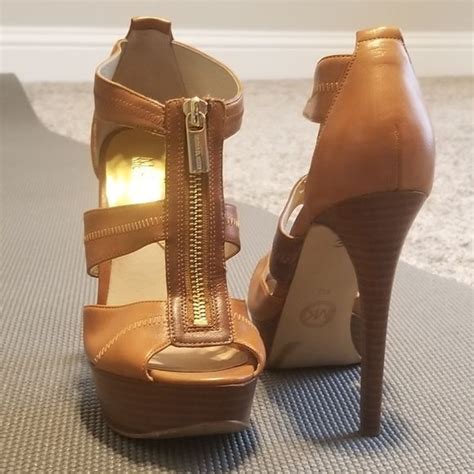 Michael Kors Brown Tan Open Toe Platform High Heels Size 6 Michael Kors High Heels Platform