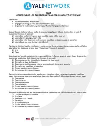 Comprendre les élections et la responsabilité citoyenne 1 PDF