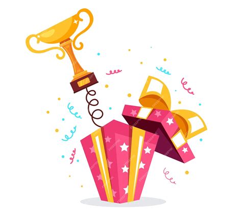 Premium Vector | Gift box present surprise reward concept flat graphic
