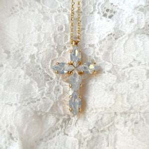 Rose Gold Cross Necklace Women, Cross Pendant Necklace, Crystal Cross ...