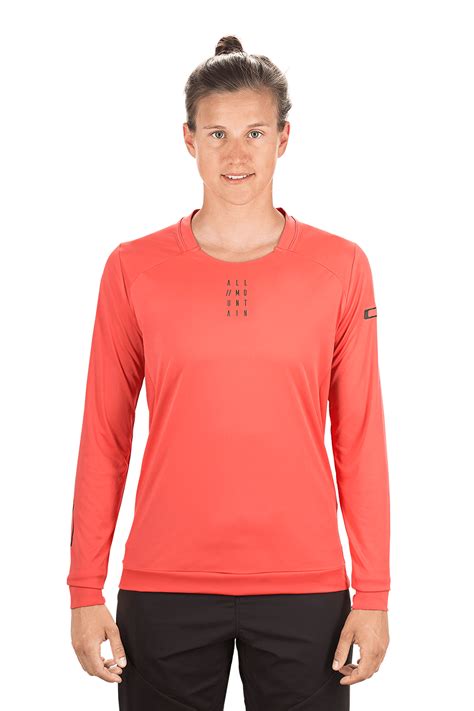 2019 Cube Am Round Neck Womens Long Sleeve Jersey In Red