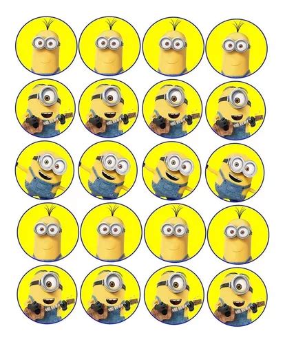 Lamina Comestible Minions Circulos De Cm Azucar