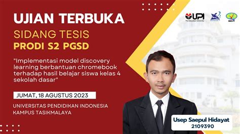 Ujian Terbuka Pascasarjana Pgsd Upi Kampus Tasikmalaya Tahap