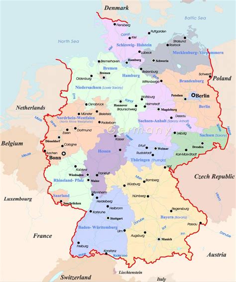 Detailed Map Of Germany