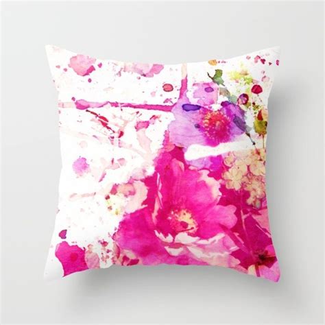 Flower And Splash In Pink Throw Pillow By Clemm Society6 Pink Throw Pillows Floral Throw