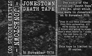 Jim Jones – Jonestown Death Tape (2019, Cassette) - Discogs