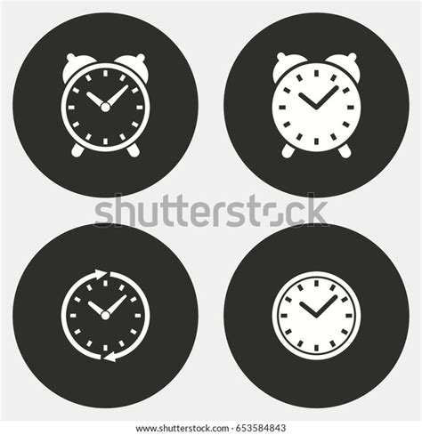 Clock Vector Icons Set White Illustration Stock Vector Royalty Free 653584843 Shutterstock