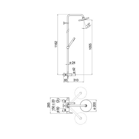 Nobili YO126130 30CR YOYO Colonna Doccia Con Miscelatore Monocomando