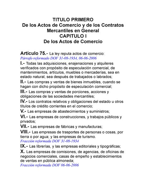 Articulo 75 Material De Repaso TITULO PRIMERO De Los Actos De