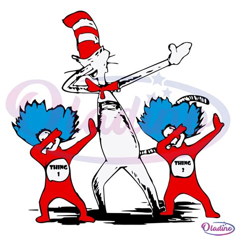 Cat In Hat And Thing 1 Dabbing SVG Digital File, Dr Seuss Svg, Thing ...