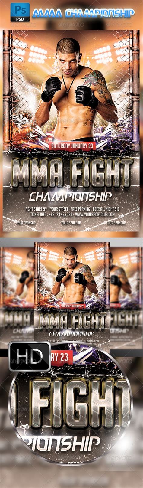 Mma Fighting Flyer Template Psd Buy And Download Graphicriver