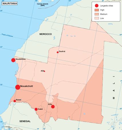 Mauritania population map. EPS Illustrator Map | Vector World Maps