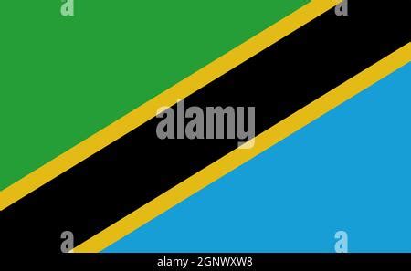 Tanzania ondear la bandera ilustración vectorial sobre fondo blanco