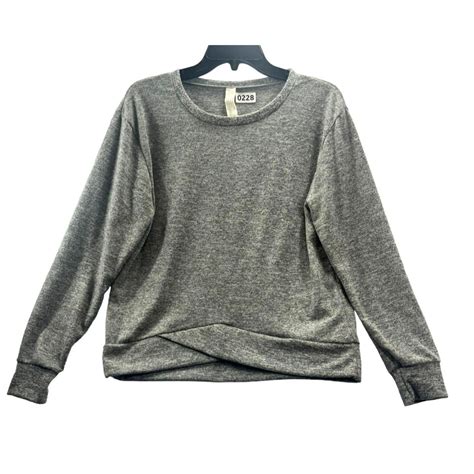 gray long sleeved womens top  size    depop