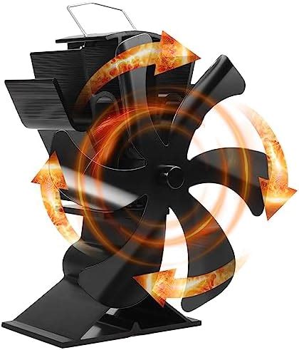 HEUNGBERANT 6 Blades Log Burner Fan Stove Wood Burner Heat Stove Fan