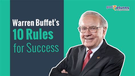 Warren Buffet S 10 Rules For Success Goodreturns YouTube