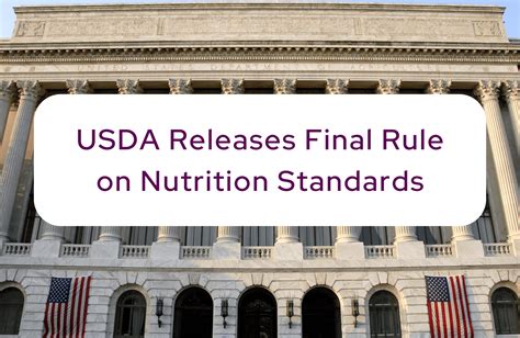 Usda Releases Final Rule On Nutrition Standards School Nutrition Association