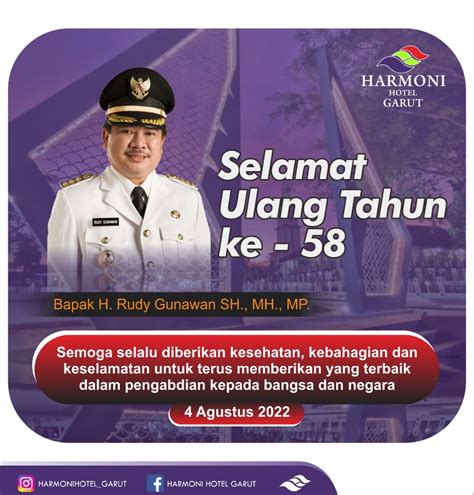 Ulang Tahun Ke Harmoni Hotel Garut Sampaikan Ucapan Dan Doa Untuk