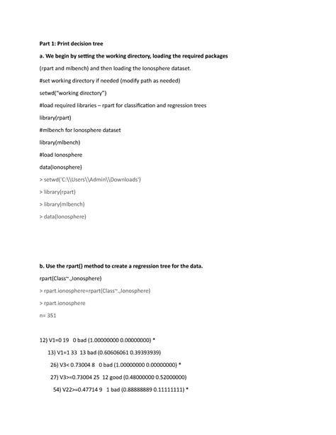 Cs Unit Programming Assignment Part Print Decision Tree A