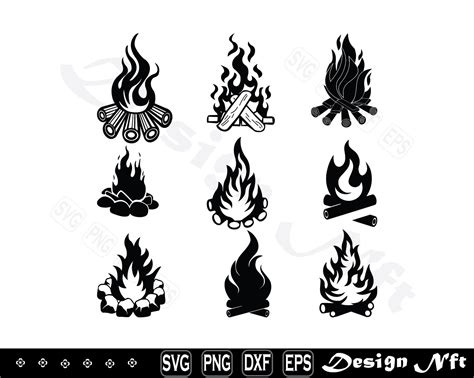 Campfire Svg, Campfire Clipart, Cut Files for Silhouette, Files for Cricut, Vector, Dxf, Png ...