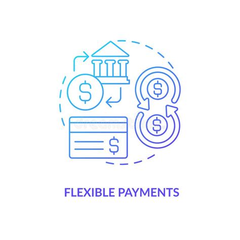 Flexible Payments Blue Gradient Concept Icon Stock Vector