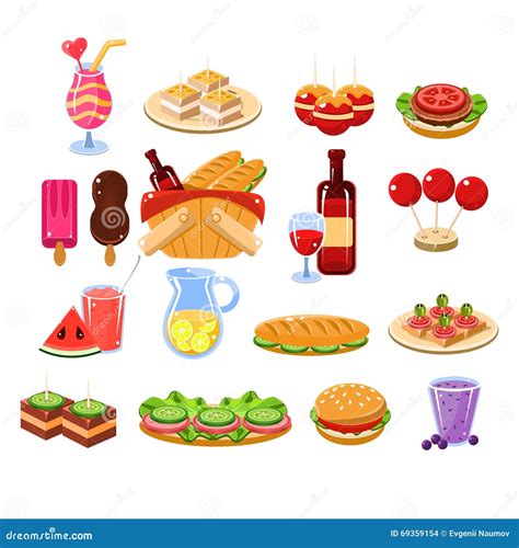 Picnic Food Design Cartoon Vector | CartoonDealer.com #118869299