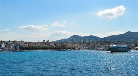 Aegina Port in Aegina Island, Greece on June 19, 2017 Editorial Image - Image of background ...