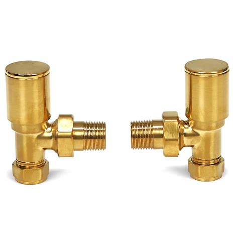 Brushed Brass Angled Manual Radiator Towel Rail Valve 15mm Diy At Bandq