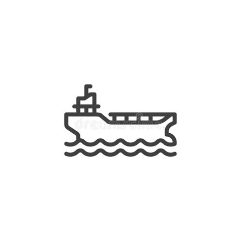 Cargo Ship Line Icon Stock Vector Illustration Of Pictogram 163698587