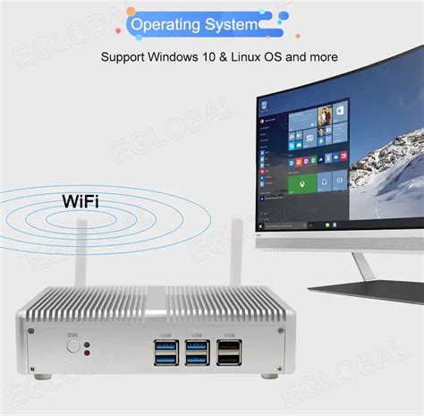 Купить Промышленный безвентиляторный Мини-ПК Eglobal Intel M3-6260U 4/ ...