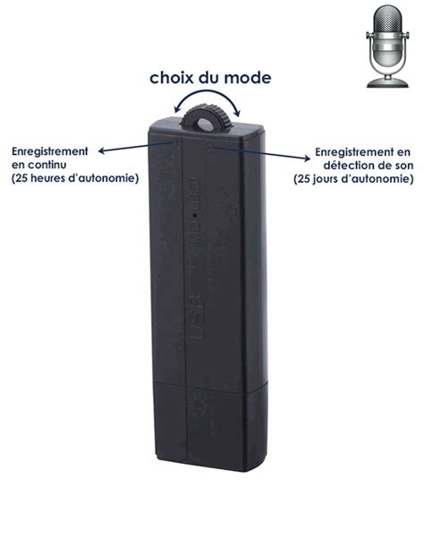 Enregistreur Vocal Espion Cl Usb D Tection De Son Longue Autonomie