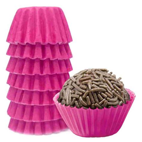Forma De Brigadeiro Rosa - Forminha de Brigadeiro em Papel n°4 Rosa (100uni) - Mago | BarraDoce