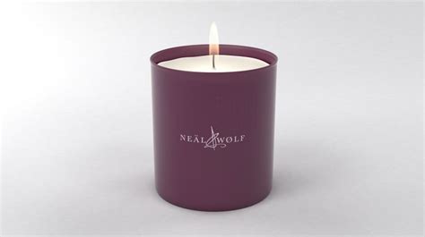 A Candle That Is Sitting In Front Of A White Background With The Words