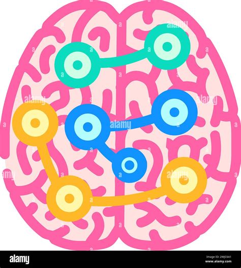 Neural Connectivity Neuroscience Neurology Color Icon Vector