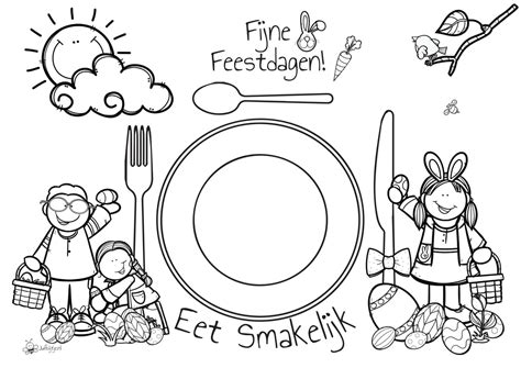 Juf Bijtje Meerdere Placemats Voor Paasontbijt Of Lunch In De Klas