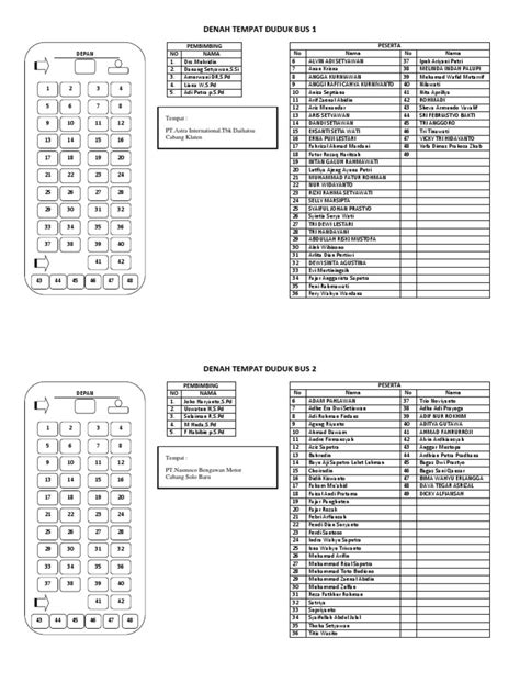 Denah Tempat Duduk Bus Pdf