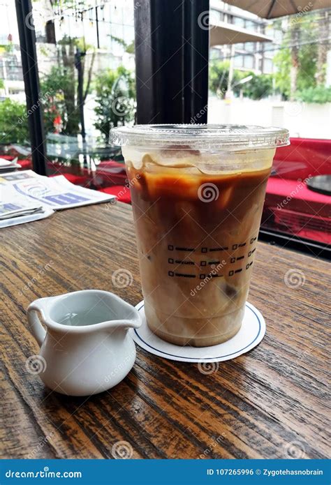 Iced Coffee and Syrup in Cafe Stock Photo - Image of iced, cafe: 107265996